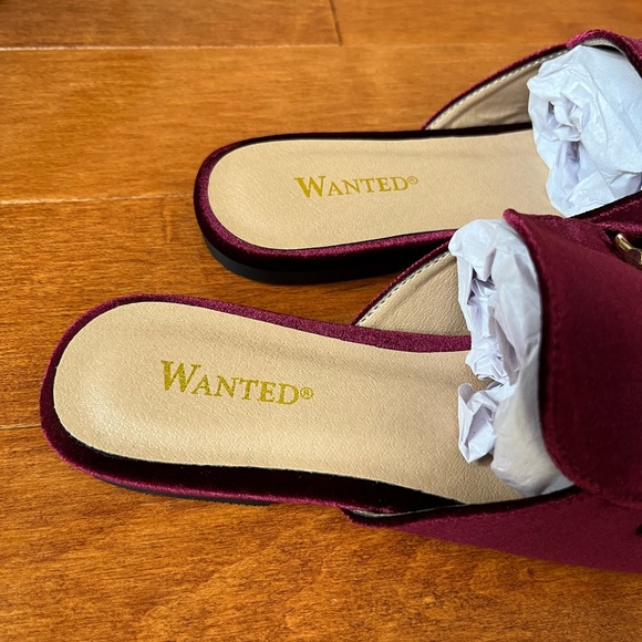 NWT Slip On Wanted Frankie Women's Burgundy Mule Flats Loafers All Sizes - Picture 7 of 9